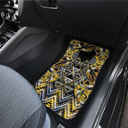 Aotearoa Ngati Raukawa Car Mats Maori Tribal Yellow And Navy Paua Shell Pattern