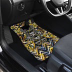 Aotearoa Ngati Raukawa Car Mats Maori Tribal Yellow And Navy Paua Shell Pattern