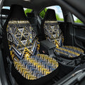 Aotearoa Ngati Raukawa Car Seat Cover Maori Tribal Yellow And Navy Paua Shell Pattern