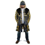 Aotearoa Ngati Raukawa Cloak Maori Tribal Yellow And Navy Paua Shell Pattern