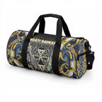Aotearoa Ngati Raukawa Duffle Bag Maori Tribal Yellow And Navy Paua Shell Pattern