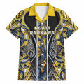 Aotearoa Ngati Raukawa Hawaiian Shirt Maori Tribal Yellow And Navy Paua Shell Pattern