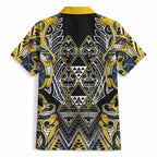 Aotearoa Ngati Raukawa Hawaiian Shirt Maori Tribal Yellow And Navy Paua Shell Pattern