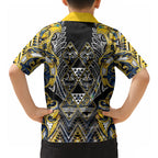 Aotearoa Ngati Raukawa Hawaiian Shirt Maori Tribal Yellow And Navy Paua Shell Pattern