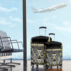 Aotearoa Ngati Raukawa Luggage Cover Maori Tribal Yellow And Navy Paua Shell Pattern