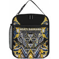 Aotearoa Ngati Raukawa Lunch Bag Maori Tribal Yellow And Navy Paua Shell Pattern