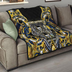 Aotearoa Ngati Raukawa Quilt Maori Tribal Yellow And Navy Paua Shell Pattern