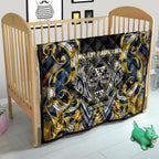 Aotearoa Ngati Raukawa Quilt Maori Tribal Yellow And Navy Paua Shell Pattern