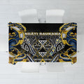 Aotearoa Ngati Raukawa Tablecloth Maori Tribal Yellow And Navy Paua Shell Pattern