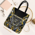 Aotearoa Ngati Raukawa Tote Bag Maori Tribal Yellow And Navy Paua Shell Pattern