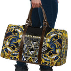 Aotearoa Ngati Raukawa Travel Bag Maori Tribal Yellow And Navy Paua Shell Pattern