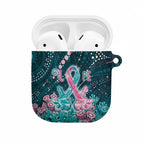 Hereditary Cancer Awareness AirPods Case Hope Ribbon With Aussie Teal Duncan Coral