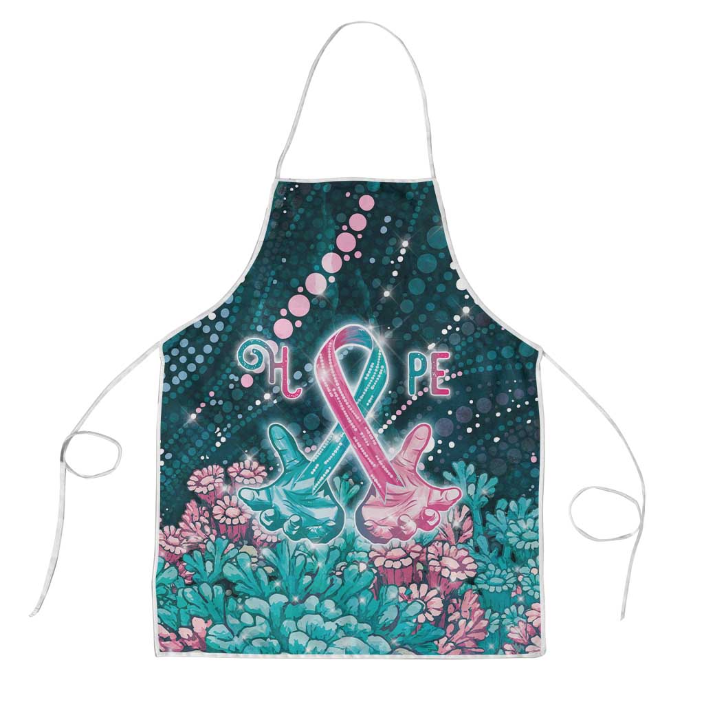 Hereditary Cancer Awareness Apron Hope Ribbon With Aussie Teal Duncan Coral