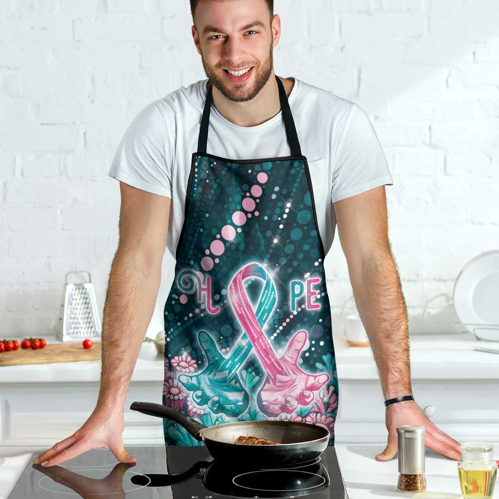 Hereditary Cancer Awareness Apron Hope Ribbon With Aussie Teal Duncan Coral