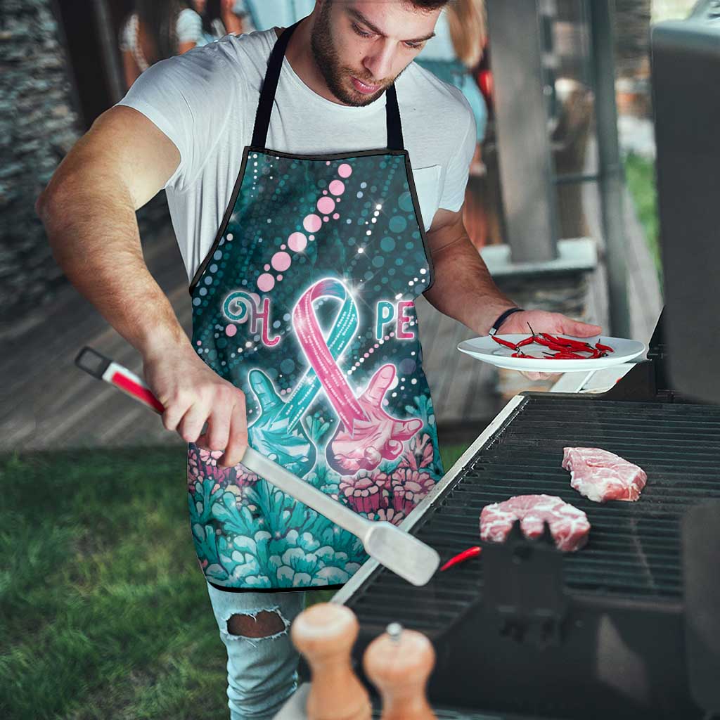 Hereditary Cancer Awareness Apron Hope Ribbon With Aussie Teal Duncan Coral