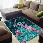 Hereditary Cancer Awareness Area Rug Hope Ribbon With Aussie Teal Duncan Coral