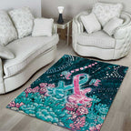 Hereditary Cancer Awareness Area Rug Hope Ribbon With Aussie Teal Duncan Coral
