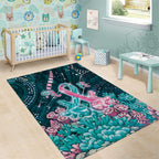 Hereditary Cancer Awareness Area Rug Hope Ribbon With Aussie Teal Duncan Coral