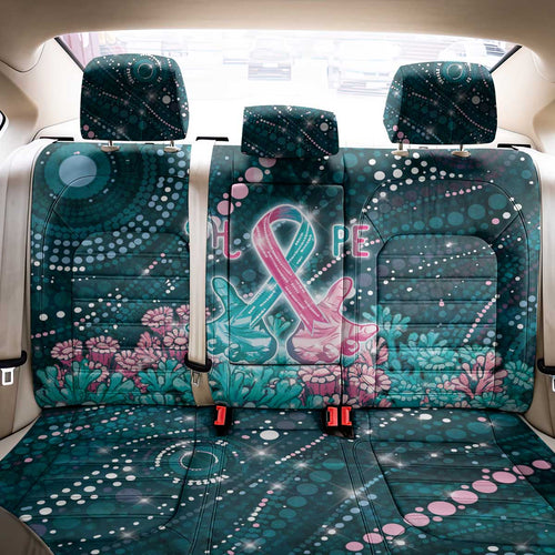 Hereditary Cancer Awareness Back Car Seat Cover Hope Ribbon With Aussie Teal Duncan Coral