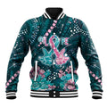 Personalised Hereditary Cancer Awareness Baseball Jacket Hope Ribbon With Aussie Teal Duncan Coral