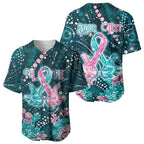 Personalised Hereditary Cancer Awareness Baseball Jersey Hope Ribbon With Aussie Teal Duncan Coral
