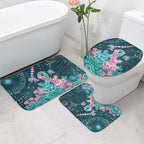 Hereditary Cancer Awareness Bathroom Set Hope Ribbon With Aussie Teal Duncan Coral