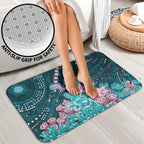 Hereditary Cancer Awareness Bathroom Set Hope Ribbon With Aussie Teal Duncan Coral