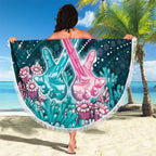 Hereditary Cancer Awareness Beach Blanket Hope Ribbon With Aussie Teal Duncan Coral