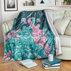 Hereditary Cancer Awareness Blanket Hope Ribbon With Aussie Teal Duncan Coral