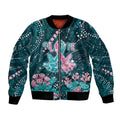 Personalised Hereditary Cancer Awareness Bomber Jacket Hope Ribbon With Aussie Teal Duncan Coral