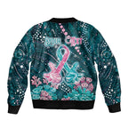 Personalised Hereditary Cancer Awareness Bomber Jacket Hope Ribbon With Aussie Teal Duncan Coral