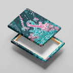 Hereditary Cancer Awareness Canvas Wall Art Hope Ribbon With Aussie Teal Duncan Coral