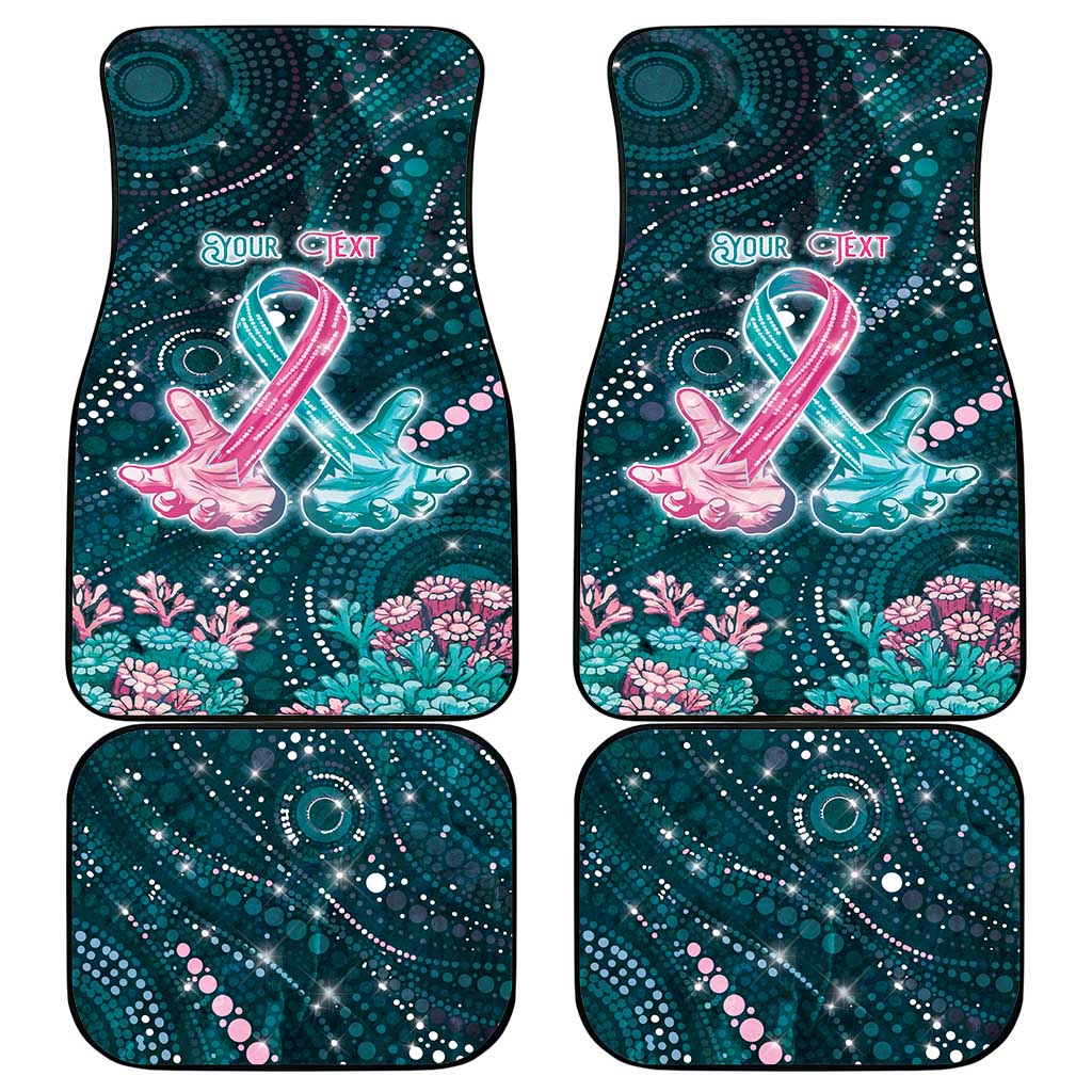 Personalised Hereditary Cancer Awareness Car Mats Hope Ribbon With Aussie Teal Duncan Coral