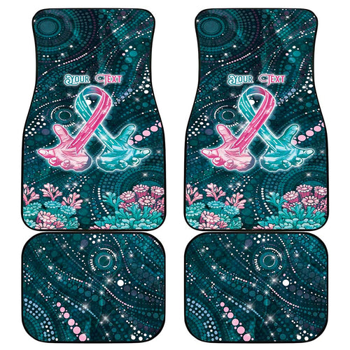 Personalised Hereditary Cancer Awareness Car Mats Hope Ribbon With Aussie Teal Duncan Coral