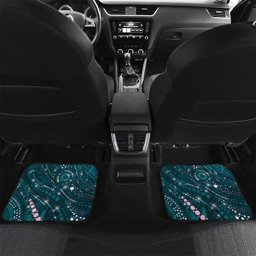 Personalised Hereditary Cancer Awareness Car Mats Hope Ribbon With Aussie Teal Duncan Coral