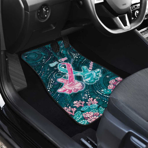Personalised Hereditary Cancer Awareness Car Mats Hope Ribbon With Aussie Teal Duncan Coral