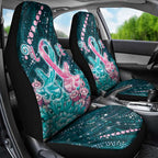 Hereditary Cancer Awareness Car Seat Cover Hope Ribbon With Aussie Teal Duncan Coral