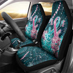 Hereditary Cancer Awareness Car Seat Cover Hope Ribbon With Aussie Teal Duncan Coral