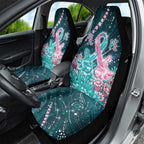 Hereditary Cancer Awareness Car Seat Cover Hope Ribbon With Aussie Teal Duncan Coral