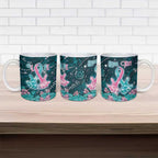 Personalised Hereditary Cancer Awareness Ceramic Mug Hope Ribbon With Aussie Teal Duncan Coral