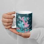 Personalised Hereditary Cancer Awareness Ceramic Mug Hope Ribbon With Aussie Teal Duncan Coral