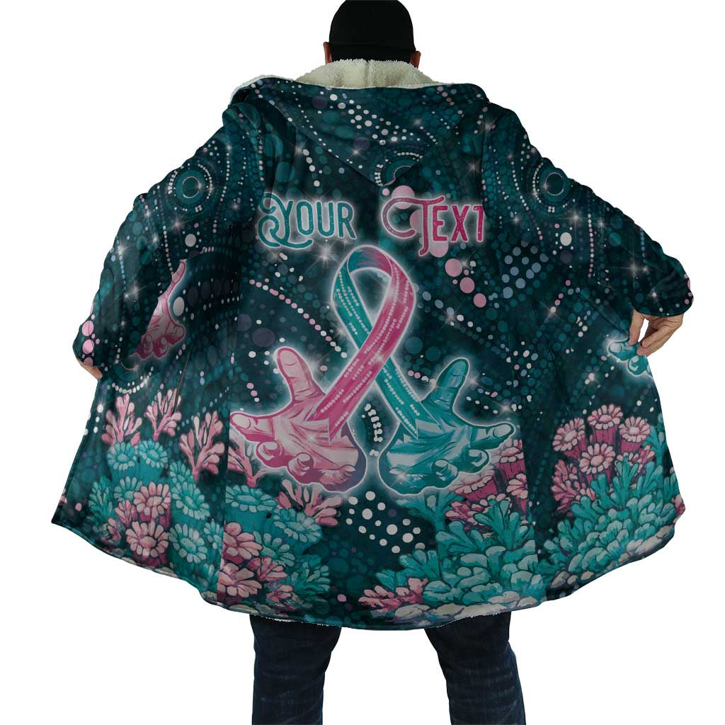 Personalised Hereditary Cancer Awareness Cloak Hope Ribbon With Aussie Teal Duncan Coral