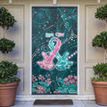 Personalised Hereditary Cancer Awareness Door Cover Hope Ribbon With Aussie Teal Duncan Coral