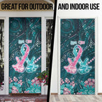 Personalised Hereditary Cancer Awareness Door Cover Hope Ribbon With Aussie Teal Duncan Coral
