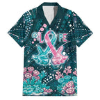 Personalised Hereditary Cancer Awareness Family Matching Mermaid Dress and Hawaiian Shirt Hope Ribbon With Aussie Teal Duncan Coral