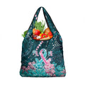 Hereditary Cancer Awareness Grocery Bag Hope Ribbon With Aussie Teal Duncan Coral