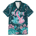 Personalised Hereditary Cancer Awareness Hawaiian Shirt Hope Ribbon With Aussie Teal Duncan Coral