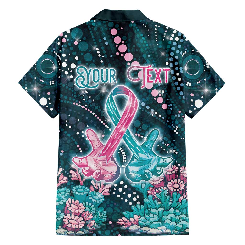 Personalised Hereditary Cancer Awareness Hawaiian Shirt Hope Ribbon With Aussie Teal Duncan Coral