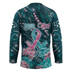 Personalised Hereditary Cancer Awareness Hockey Jersey Hope Ribbon With Aussie Teal Duncan Coral