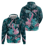 Personalised Hereditary Cancer Awareness Hoodie Hope Ribbon With Aussie Teal Duncan Coral